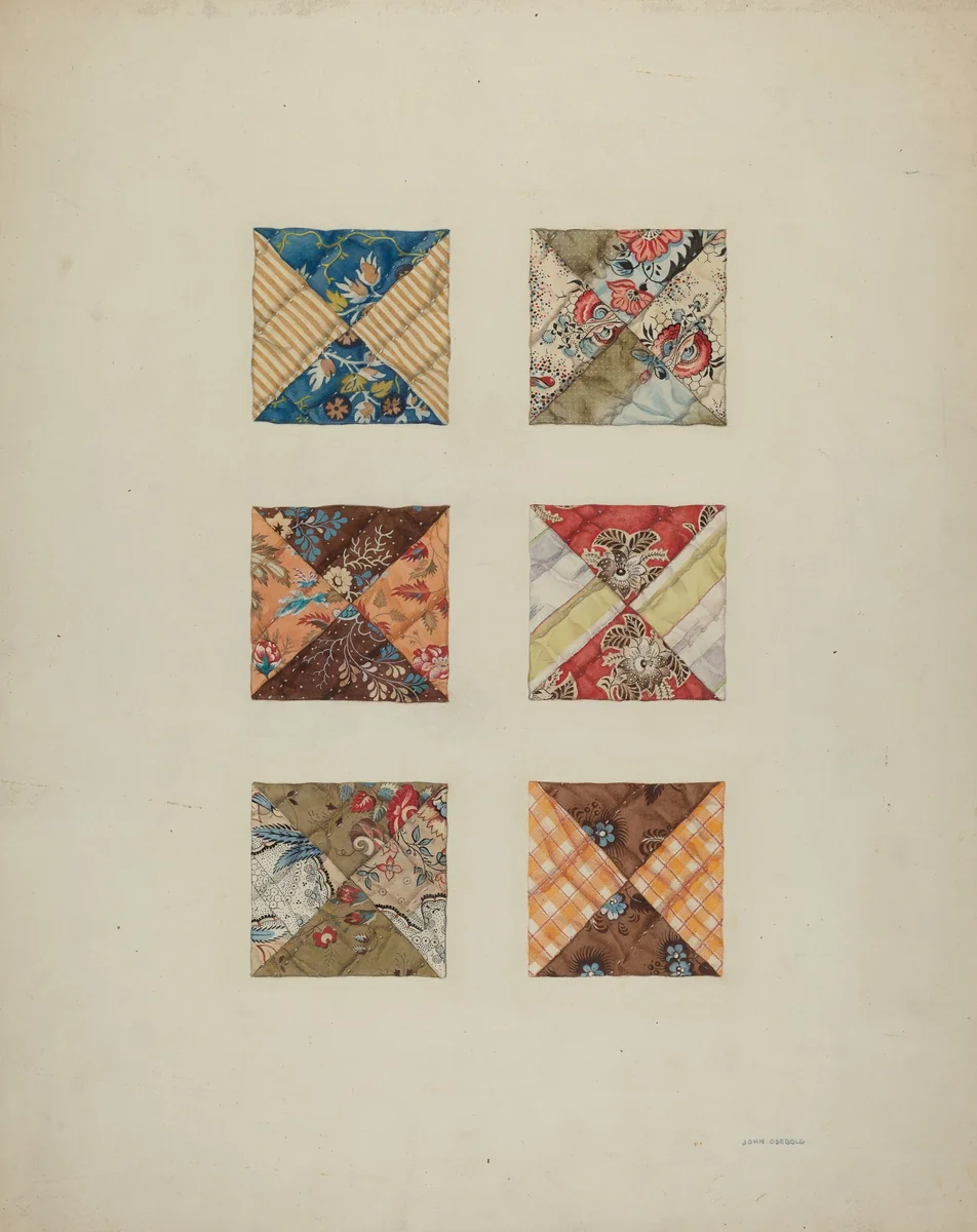 Quilt Swatches by John Osbold, index of american design, 1938