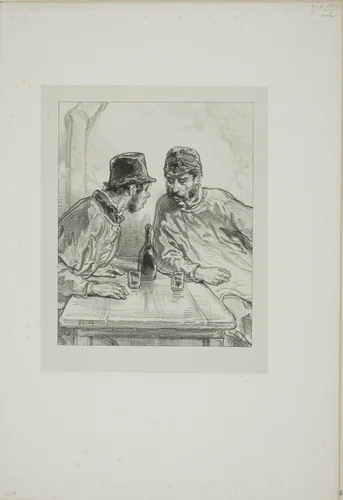 Masks and faces: What, don't know Dachu's aunt? by Paul Gavarni, print, 1857-1858