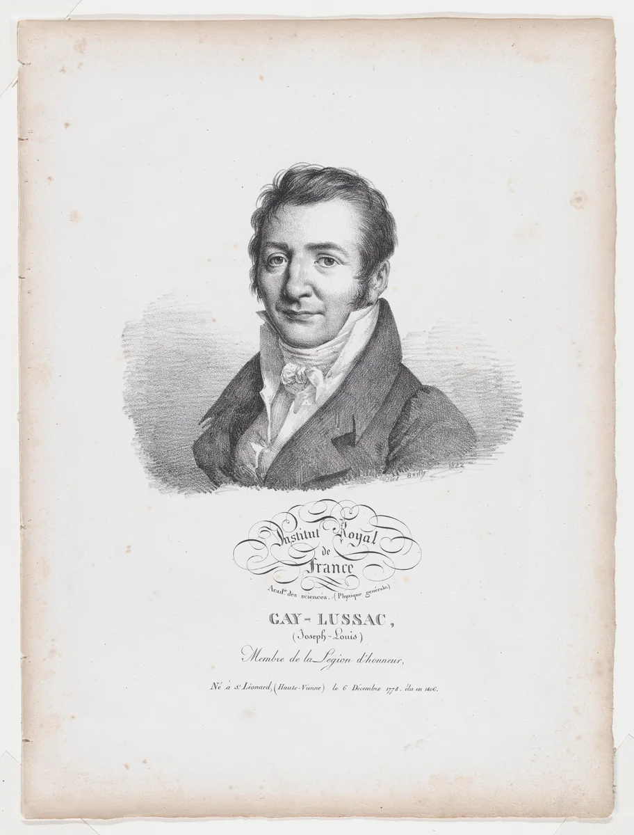 Portrait of Joseph-Louise Gay Lussac by Jules Boilly, print, 1822