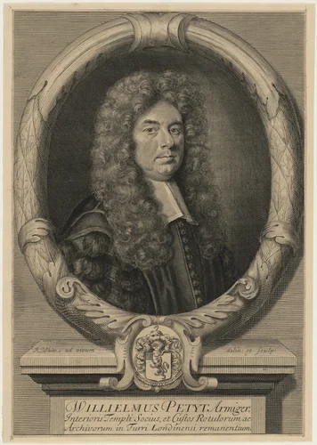 William Petyt, Keeper of the Records in the Tower by Robert White, print, 1698