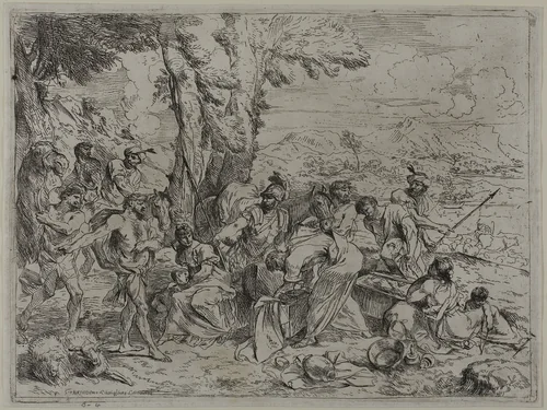 Laban Searching for Family Idols among the Possessions of Joseph by Giovanni Benedetto Castiglione, print, 1630-1635