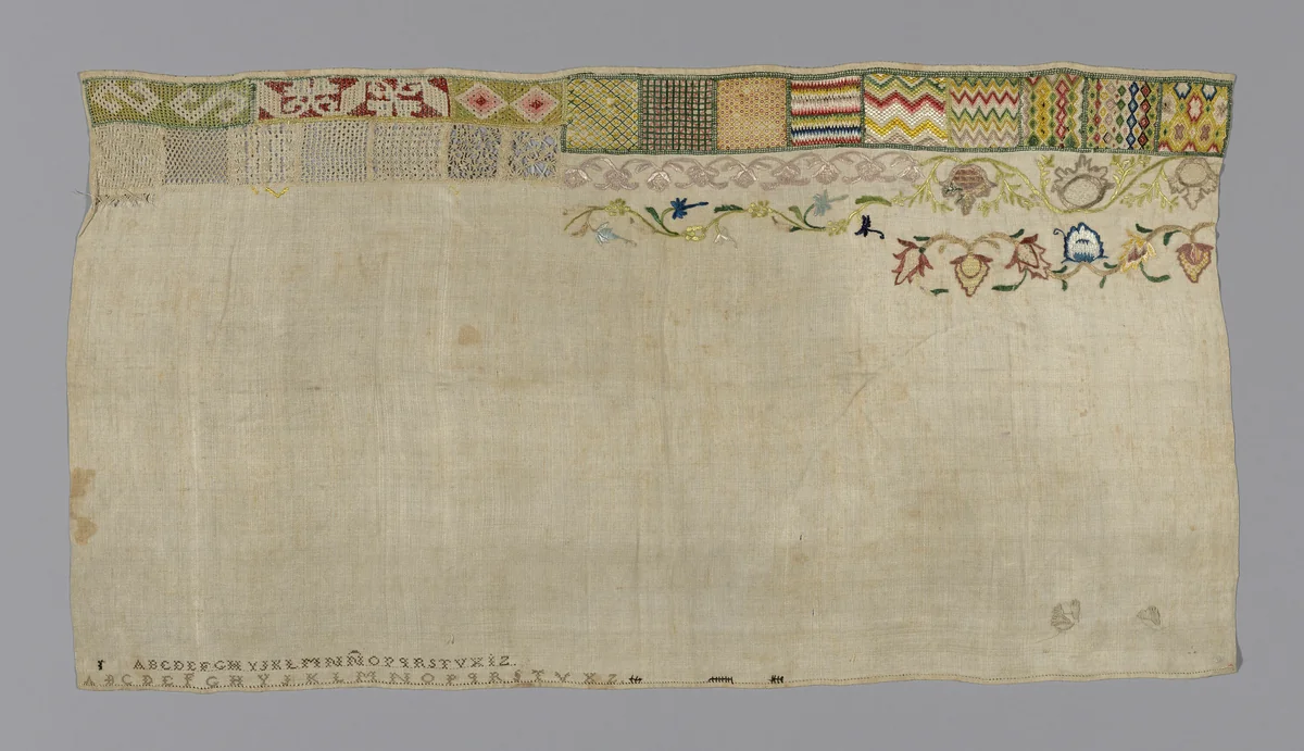 Sampler by Spain or Mexico, textile, 1801-1900