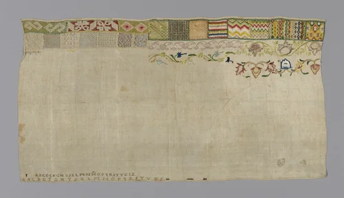 Sampler by Spain or Mexico, textile, 1801-1900