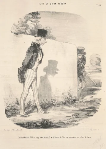 Inconvènient d'être trop sentimental ... by Honoré Daumier, print, 1848