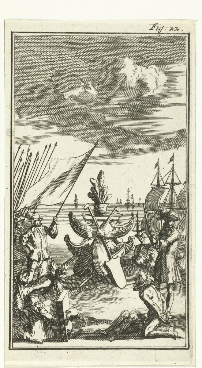 Verovering van Indië by Jan Luyken, print, 1691
