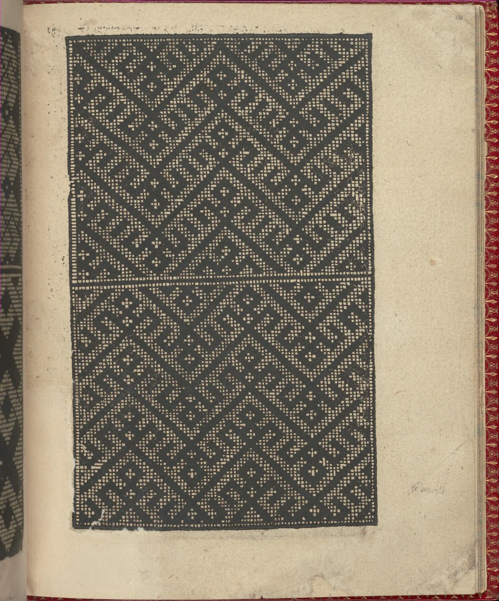 Ce est ung tractat de la noble art de leguille ascavoir ouvraiges de spaigne... page 16 (recto) by Willem Vosterman, book, 1527-1540