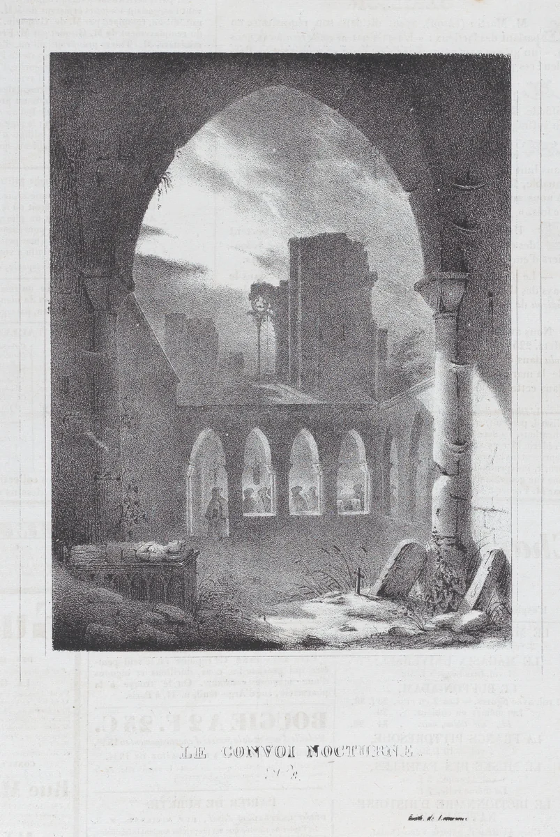 L'Eglise en Ruines by anonymous, print, 1829-1839