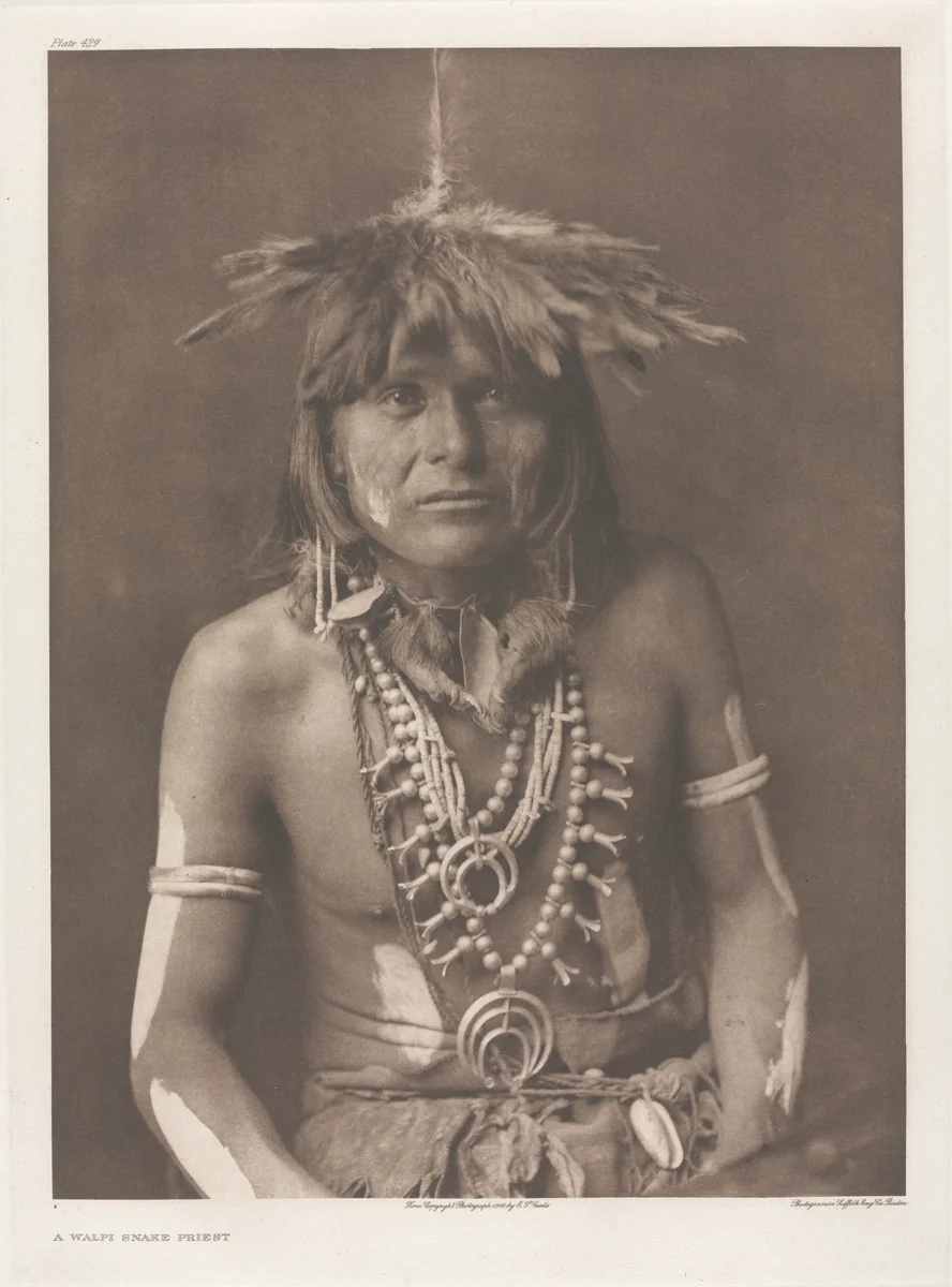 Portfolio XII, Plate 429: A Walpi Snake Priest by Edward Curtis, other, 1900