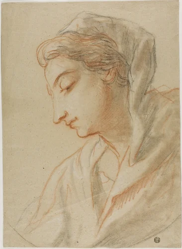 Profile Bust of Woman by Valerio Castello, drawing, 1590-1799