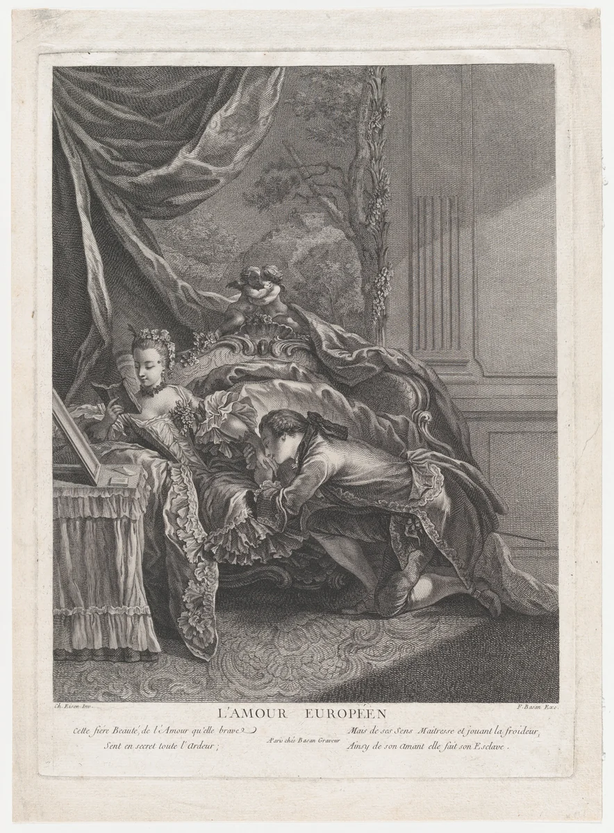 L'amour européen by Pierre François Basan, print, 1751-1797