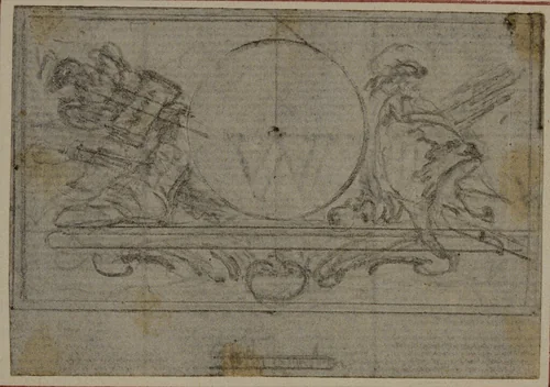 Study for En Tête Vignette in Tacitus "Tibère, ou Les Six Premiers Livres des Annales", Book VI by Hubert François Gravelot, drawing, 1758-1773