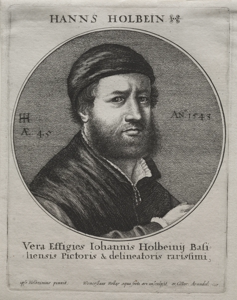 Portrait of Hans Holbein by Wenceslaus Hollar, print, 1647