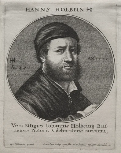 Portrait of Hans Holbein by Wenceslaus Hollar, print, 1647