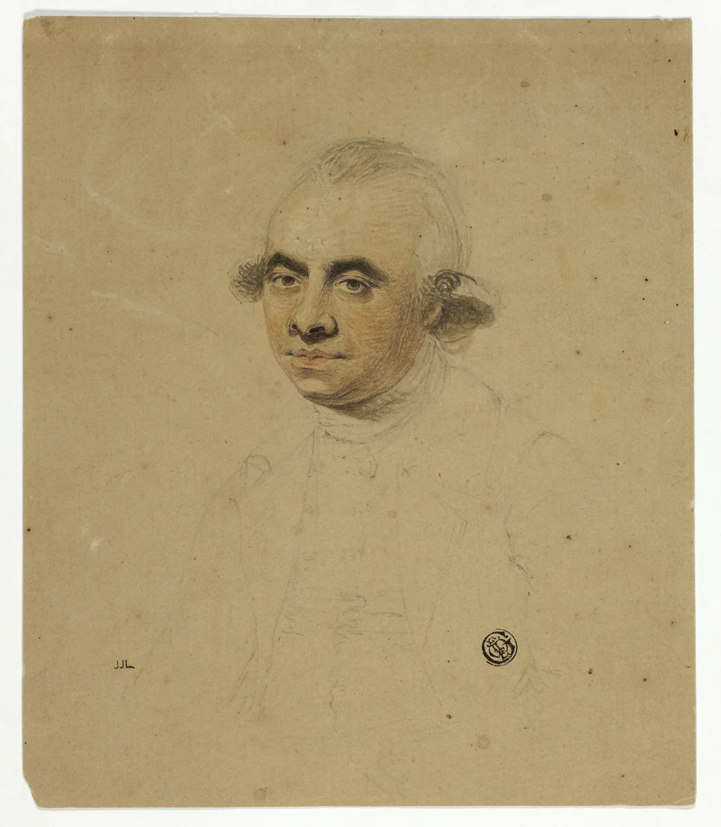 Half-Length Portrait of Man by Unknown Artist, drawing, 1700-1799