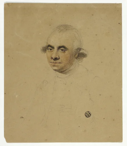 Half-Length Portrait of Man by Unknown Artist, drawing, 1700-1799