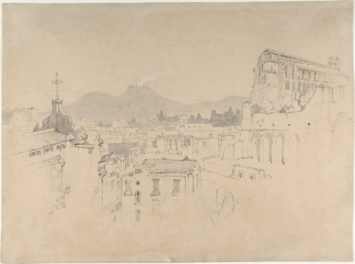Naples by John Ruskin, drawing, 1841