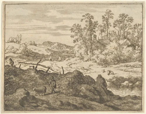 The Shepherd and the Lamb by Allart van Everdingen, print, 1621-1675