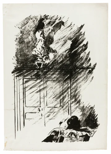 The Raven on the Bust of Pallas ("Perched upon a bust of Pallas..."), from The Raven (Le Corbeau) by Édouard Manet, print, 1875