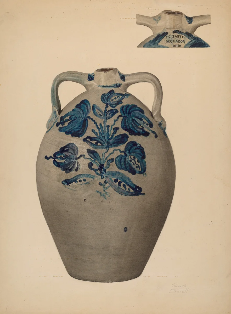 Stoneware Jar by Richard Barnett, index of american design, 1937