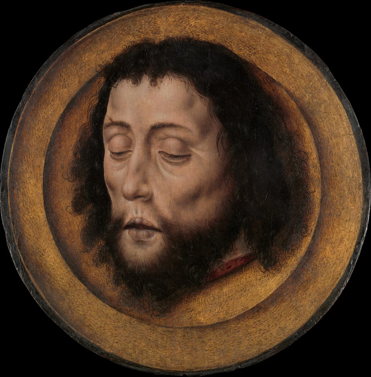 Head of Saint John the Baptist on a Charger by Aelbert Bouts, painting, 1495-1505