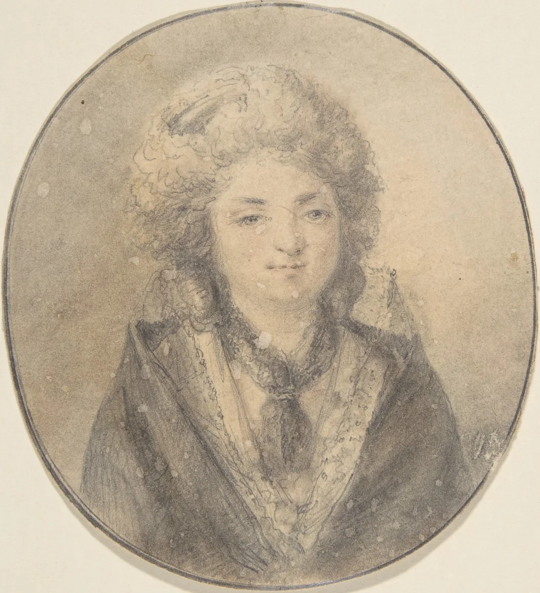 Bust of a Woman by anonymous, drawing, 1700-1800