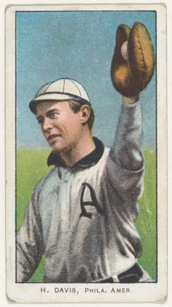 H. Davis, Philadelphia, American League, from the White Border series (T206) for the American Tobacco Company by American Tobacco Company, print, 1909-1911