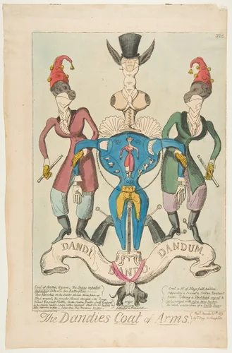 The Dandies Coat of Arms by George Cruikshank, print, 1819