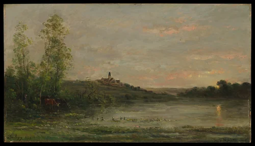 The Seine: Morning by Charles-François Daubigny, painting, 1874