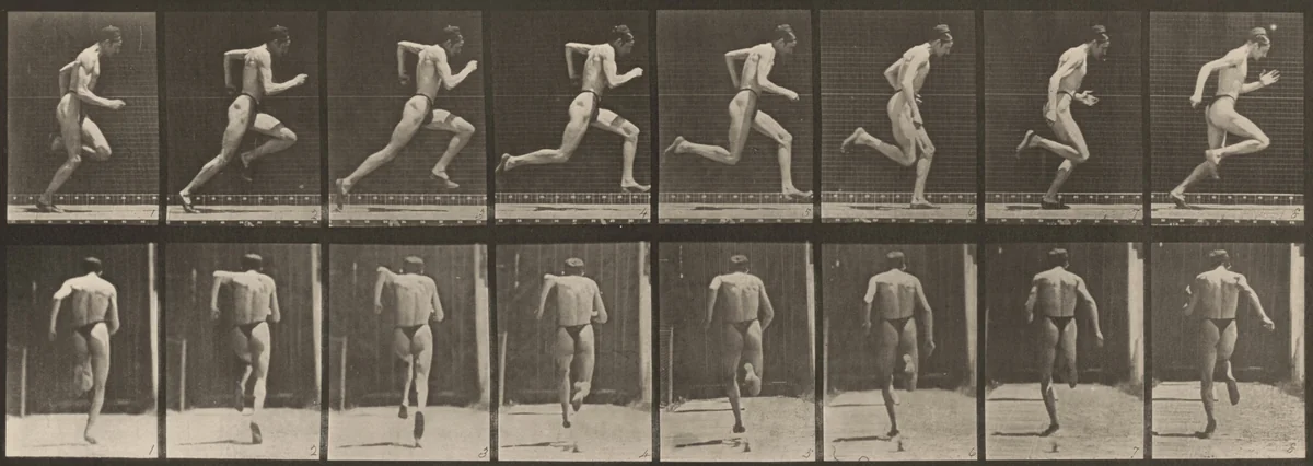 Plate Number 61. Running at full speed by Eadweard Muybridge, photograph, 1887