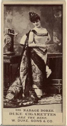 Card Number 222, Nadage Doree, from the Actors and Actresses series (N145-7) issued by Duke Sons & Co. to promote Duke Cigarettes by W. Duke, Sons & Co., photograph, 1880-1889