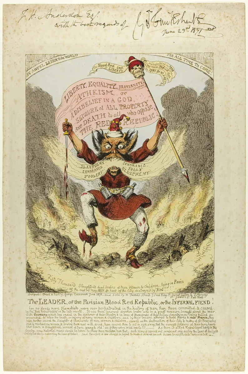 The Leader of the Parisian Blood Red Republic by George Cruikshank, print, 1871