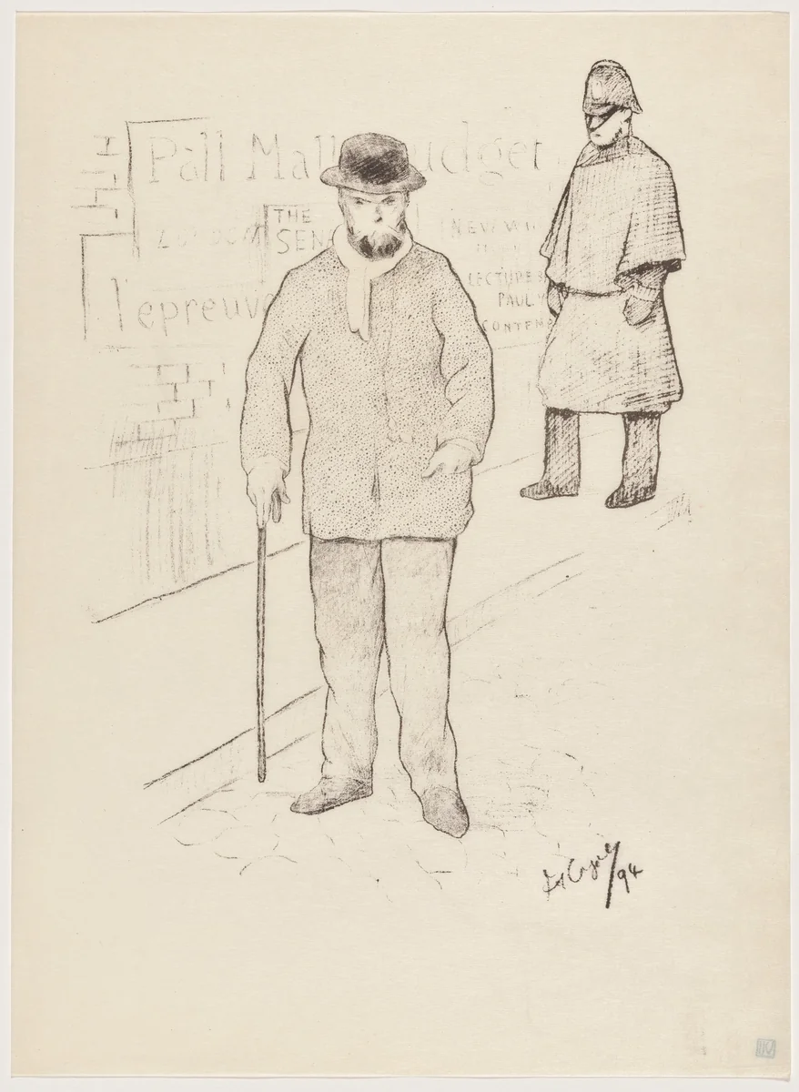 Paul Verlaine à Londres by Frédéric-Auguste Cazals, print, 1895