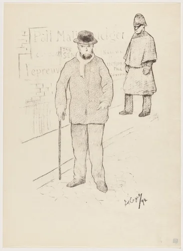 Paul Verlaine à Londres by Frédéric-Auguste Cazals, print, 1895