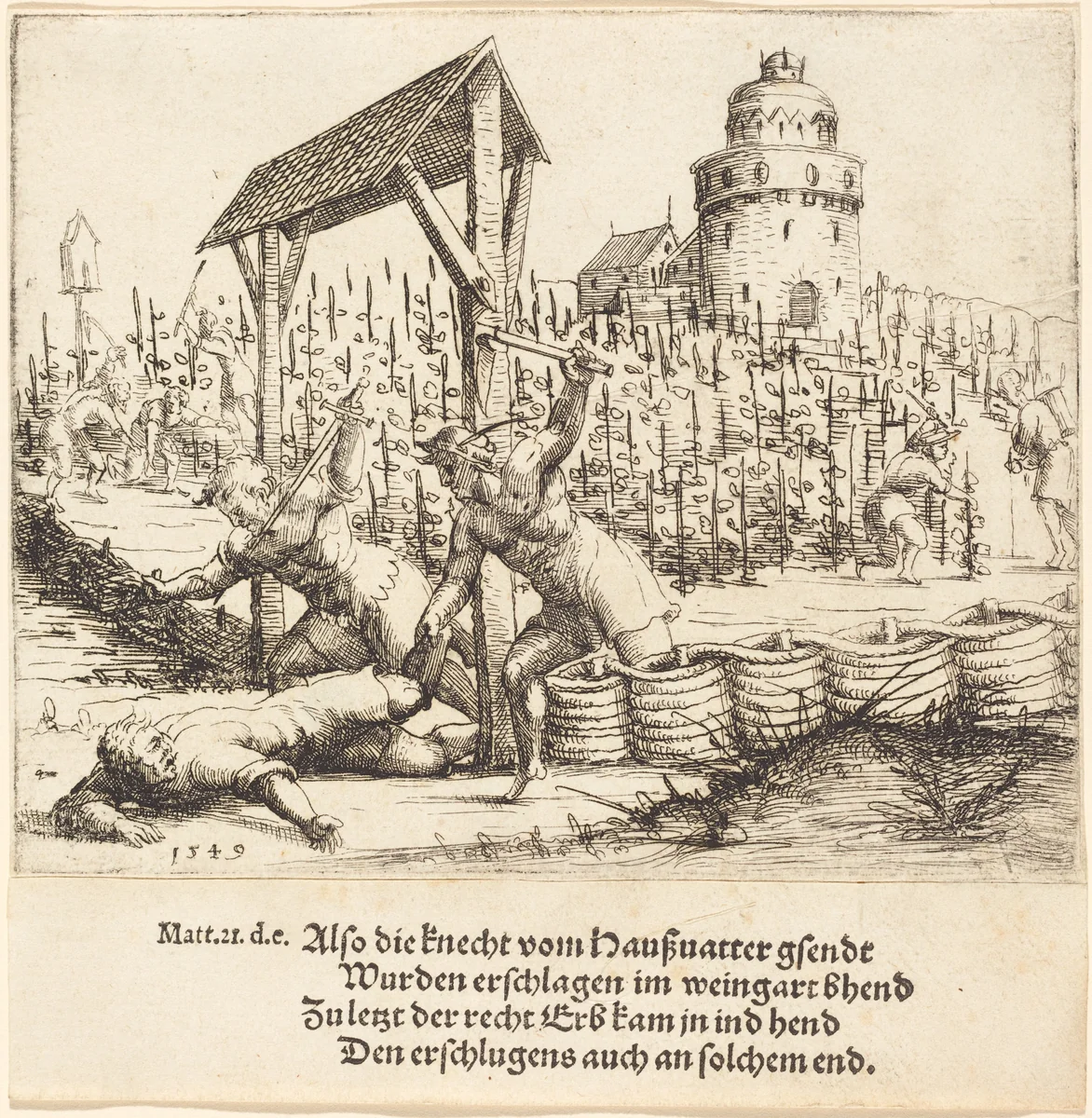 The Parable of the Wicked Husbandmen by Augustin Hirschvogel, print, 1549