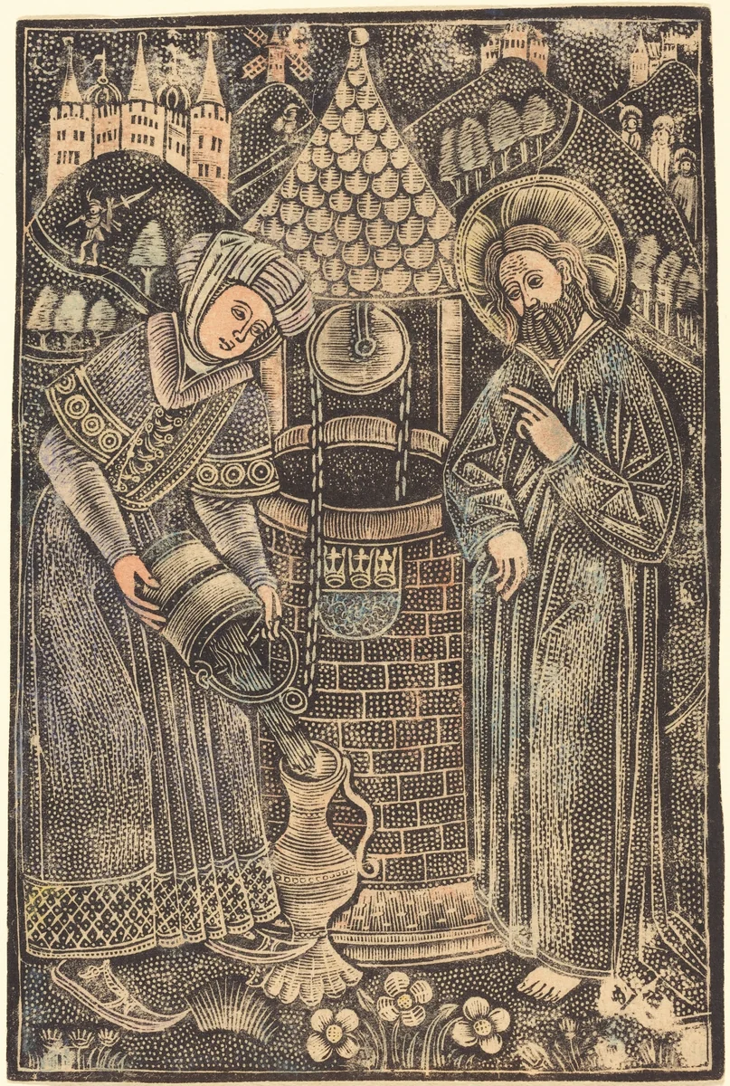 Christ and the Woman of Samaria by German 15th Century, print, 1470