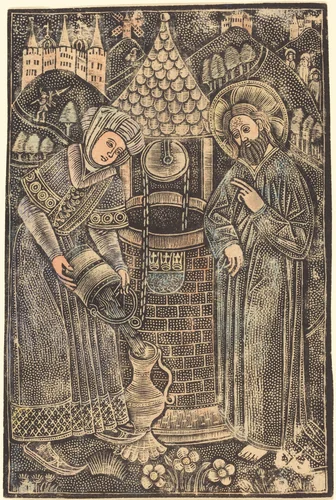 Christ and the Woman of Samaria by German 15th Century, print, 1470