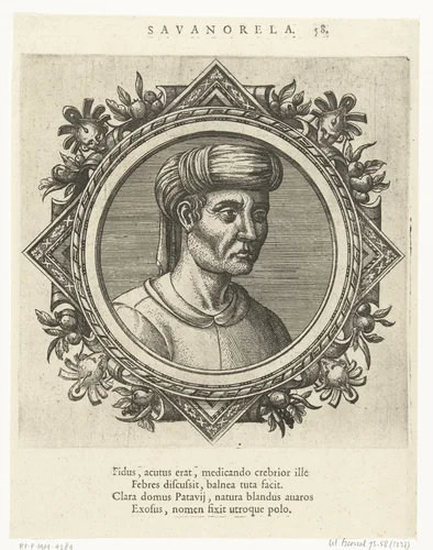 Portret van Michele Savanorola by Pieter van der Borcht, print, 1574