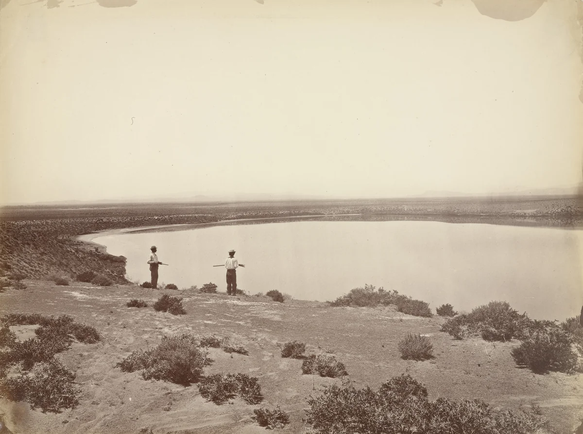 Desert Lake Near Ragtown, Carson Desert, Nevada by Timothy O'Sullivan, photograph, 1867