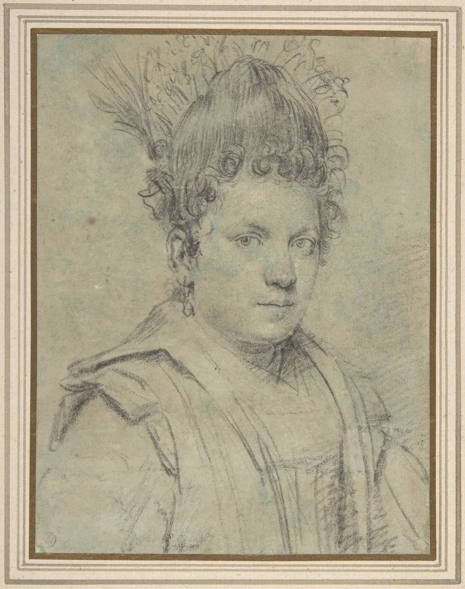 Portrait of a Woman by Ottavio Leoni, drawing, 1590-1630