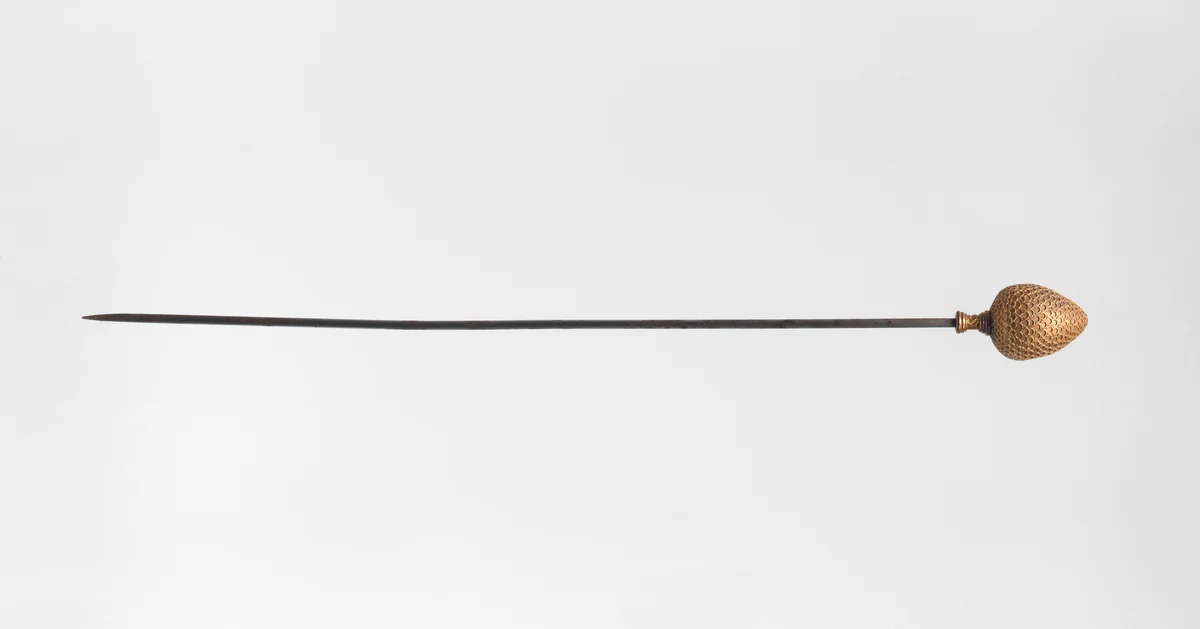 Archeological-revival hat pin by Castellani, metalwork, 1875-1885