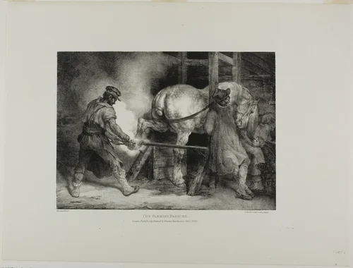 The Flemish Farrier, plate 4 from Various Subjects Drawn from Life and on Stone (The English Suite) by Jean Louis André Théodore Géricault, print, 1821