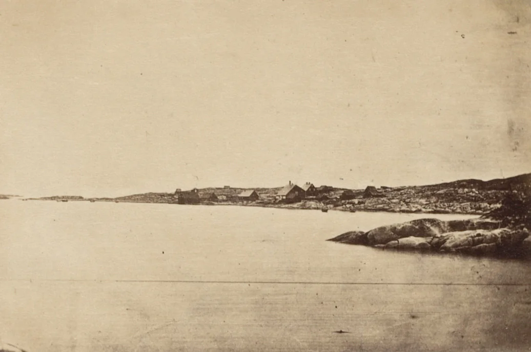 "Godhavn, as seen from the opposite side of the Harbour" by George P. Critcherson, John L. Dunmore, William Bradford, photograph, 1869