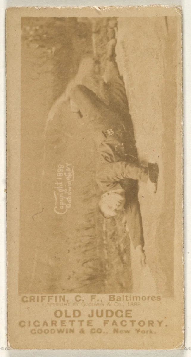 Griffin, Center Field, Baltimore Orioles, from the Old Judge series (N172) for Old Judge Cigarettes by Goodwin & Company, photograph, 1888