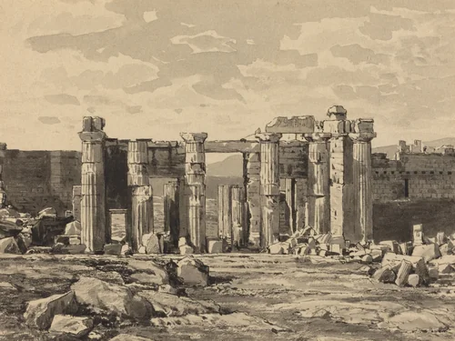 The Propylaeum from the East by Themistocles von Eckenbrecher, drawing, 1890