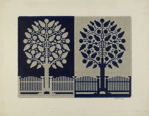 Tyler Coverlet by Arthur G. Merkley, index of american design, 1941