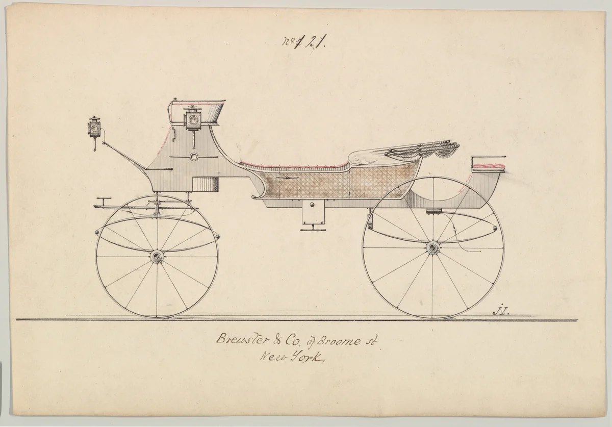 Drag #121 by Brewster & Co., drawing, 1865-1870