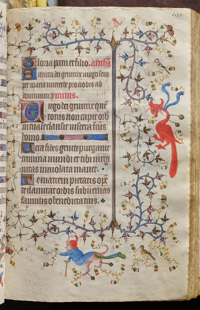 Hours of Charles the Noble, King of Navarre (1361-1425): fol. 100r, Text by Master of the Brussels Initials and Associates, book, 1400-1410