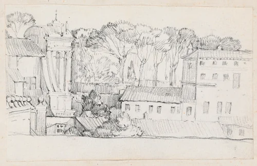 Roman Rooftops by Joseph-Marie Vien, drawing, 1744-1750