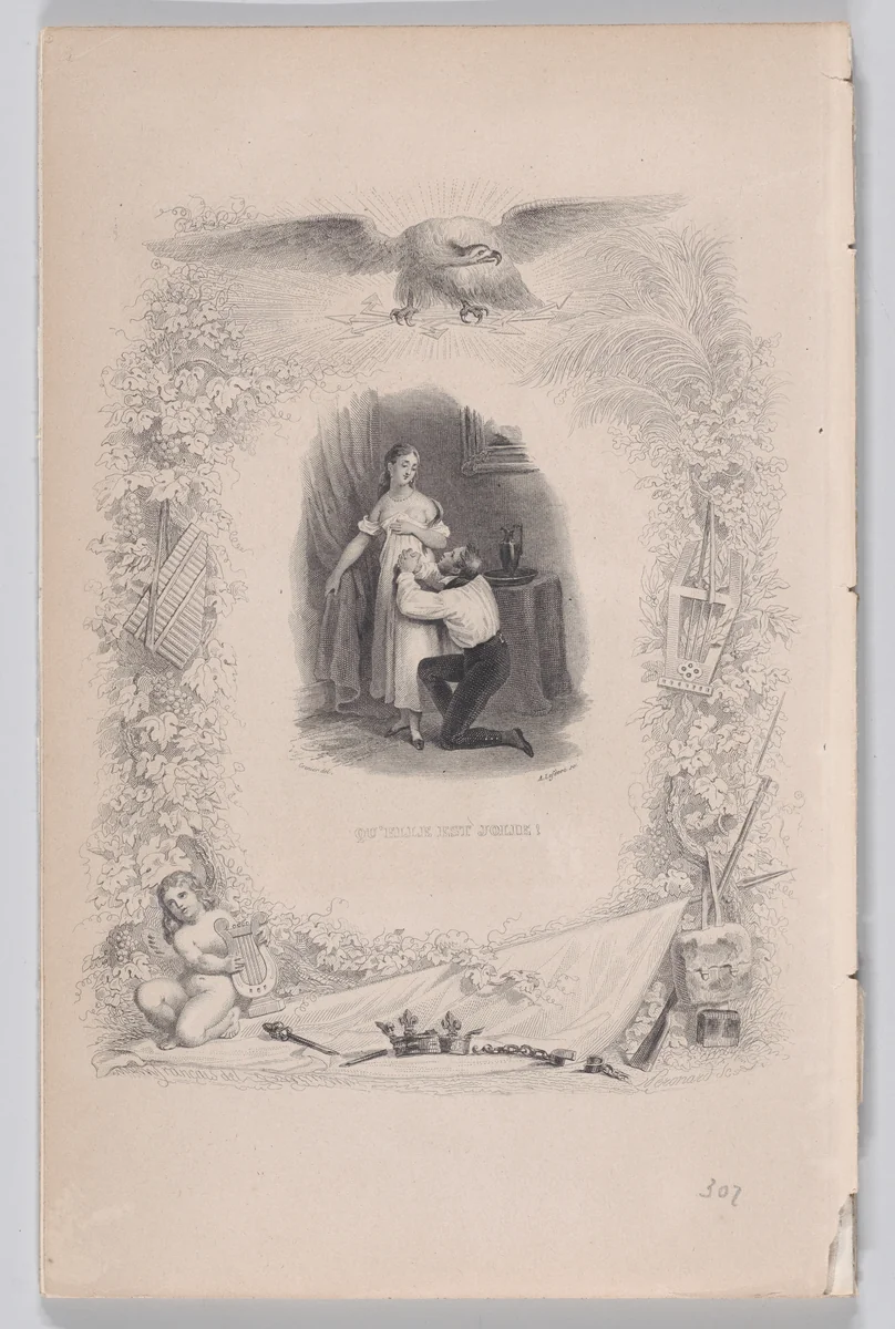 She is Beautiful!, from "The Complete Works of Béranger" by François Grenier, print, 1829