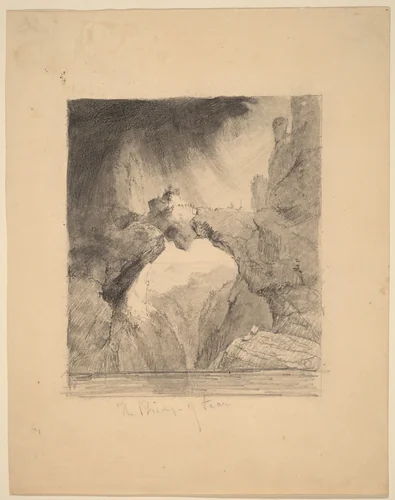 The Bridge of Fear by Thomas Cole, drawing, 1801-1848